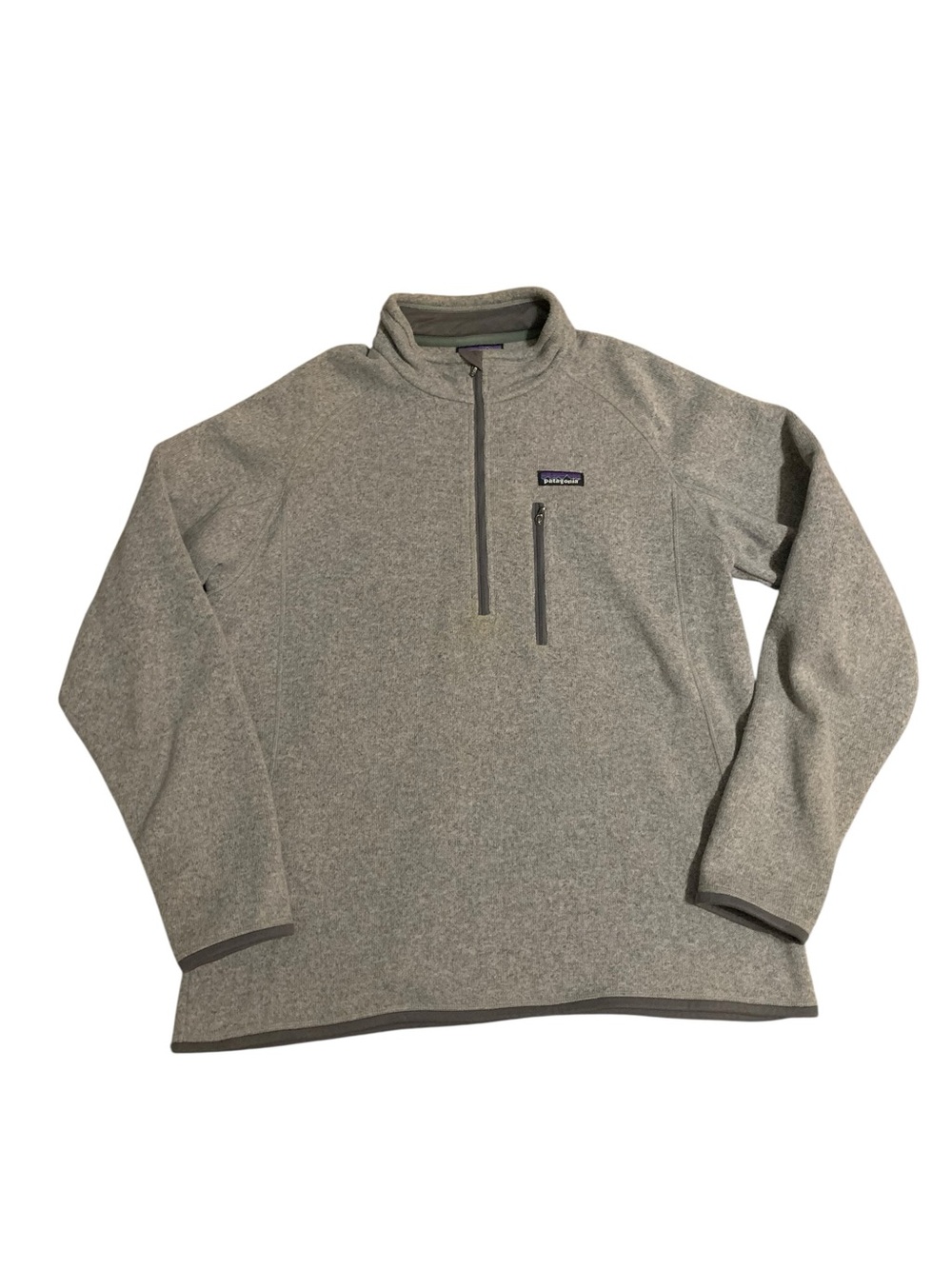 Patagonia Men’s Quarter-Zip Fleece Pullover - Heather Gray size L